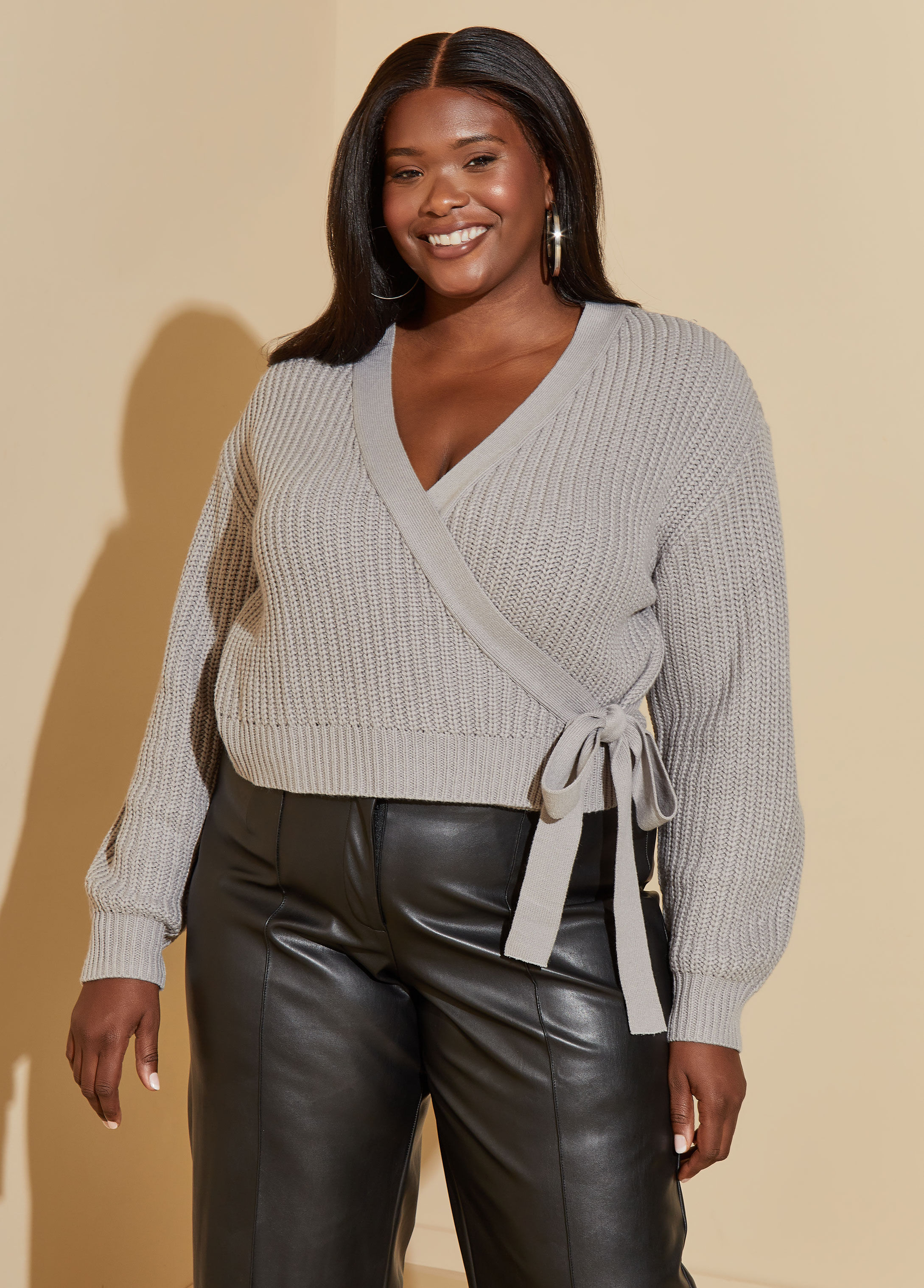 Plus size sale wrap sweater