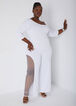 Embellished Mesh Paneled Jumpsuit, White image number 2