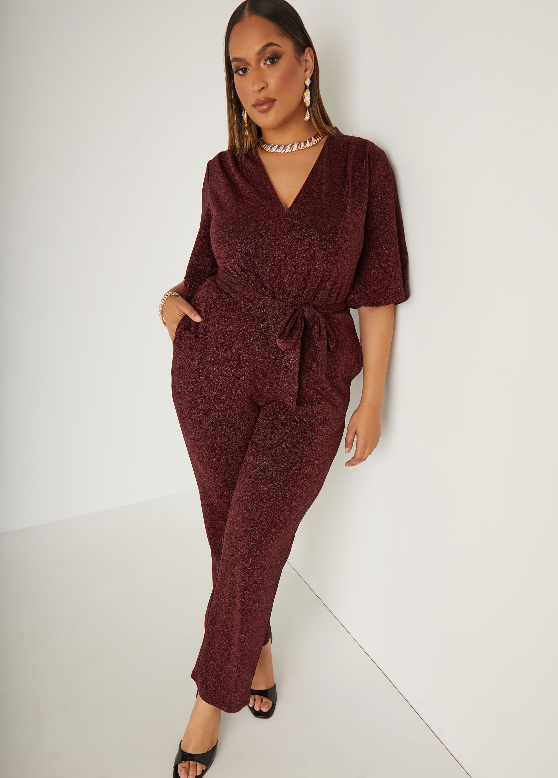 Straight Leg Lurex™ Jumpsuit