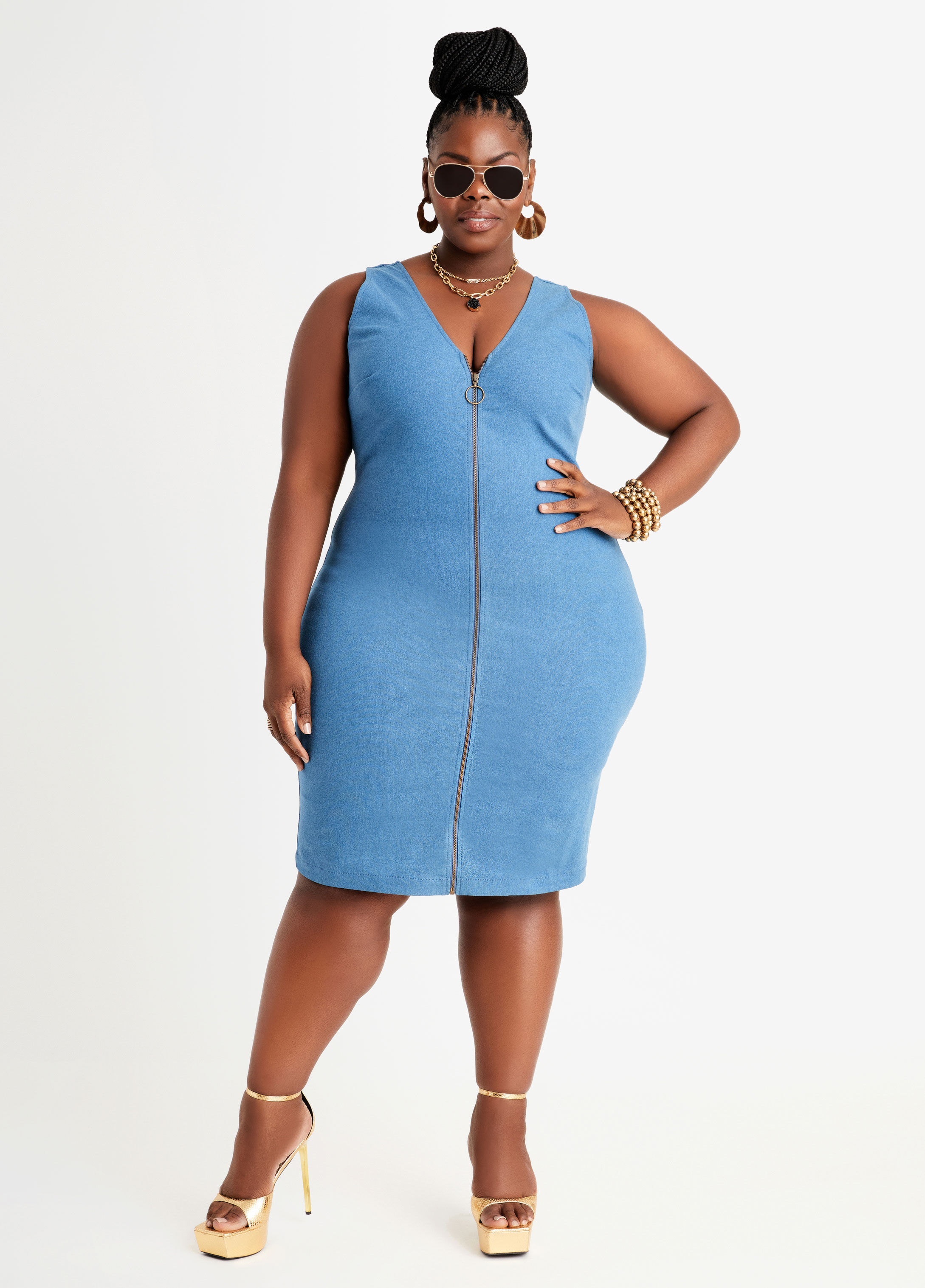 sexy plus size denim dress