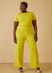 Textured Knit Straight Leg Pants, Lime Green image number 0