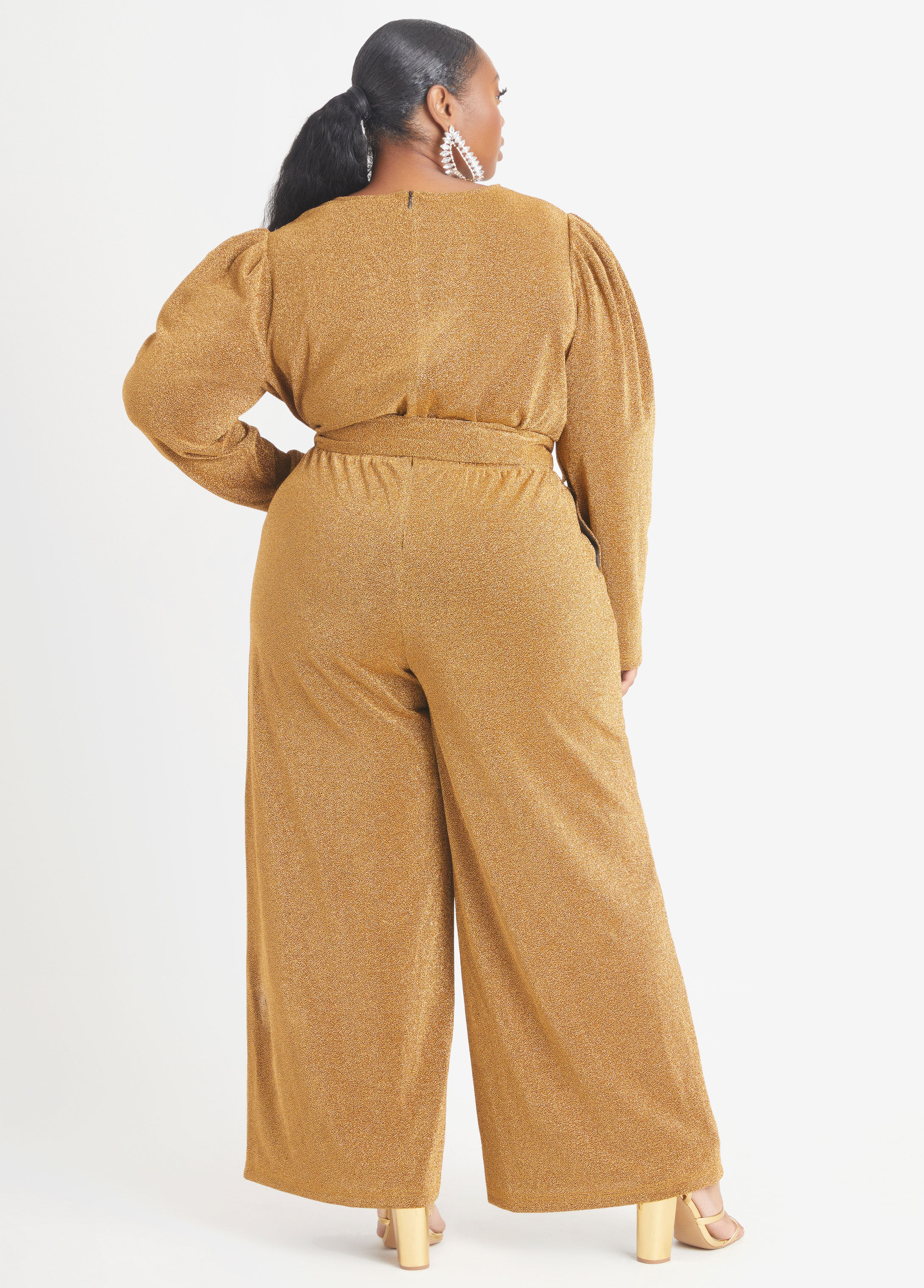 ashley stewart gold jumpsuit