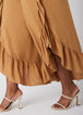 Ruffled Side Split Pants, Tan image number 3