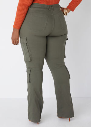 Stacked Cargo Jeans, Olive image number 1