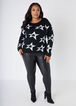 Star Jacquard Sweater, Black White image number 2