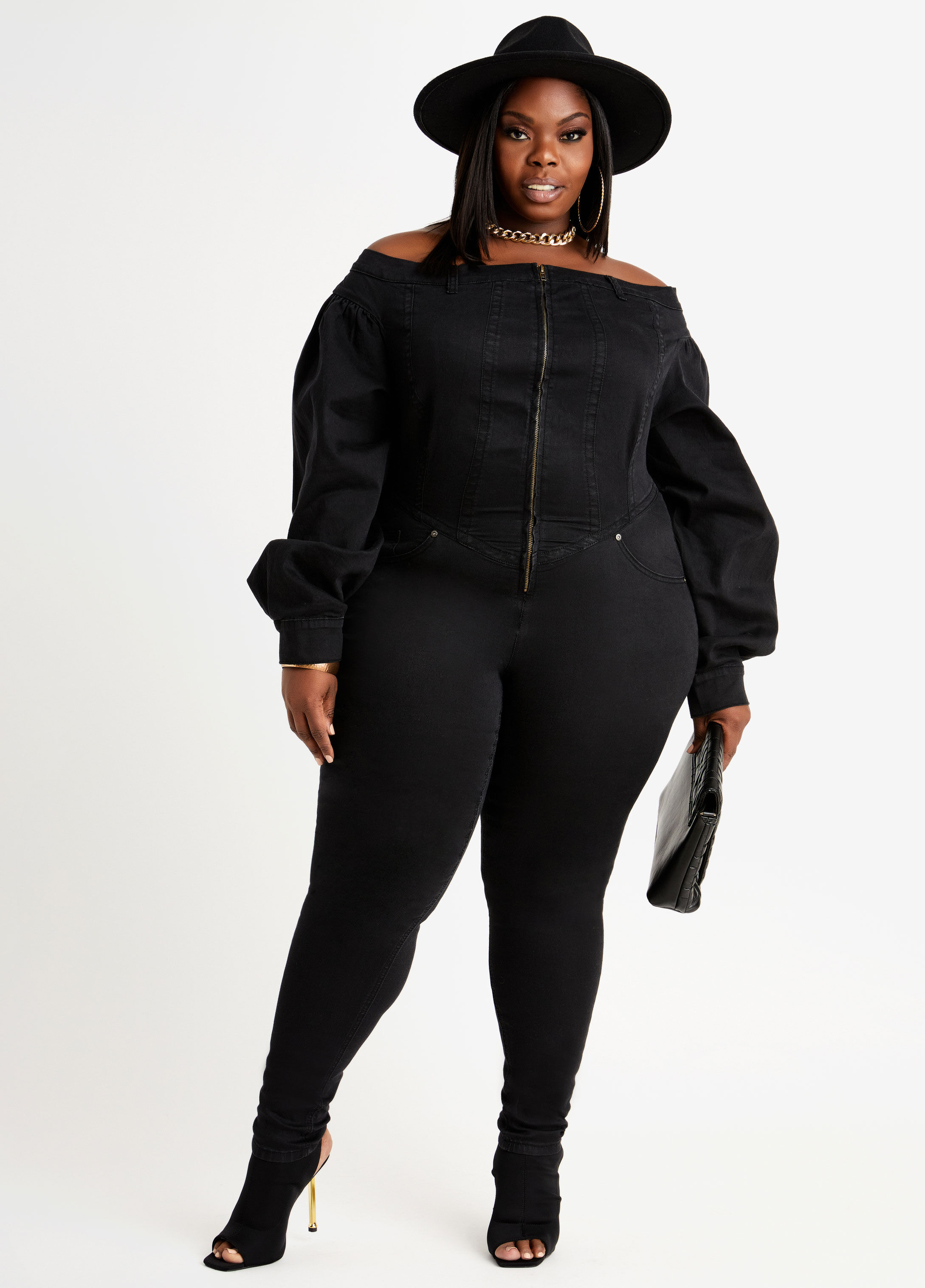 ashley stewart black jumpsuit