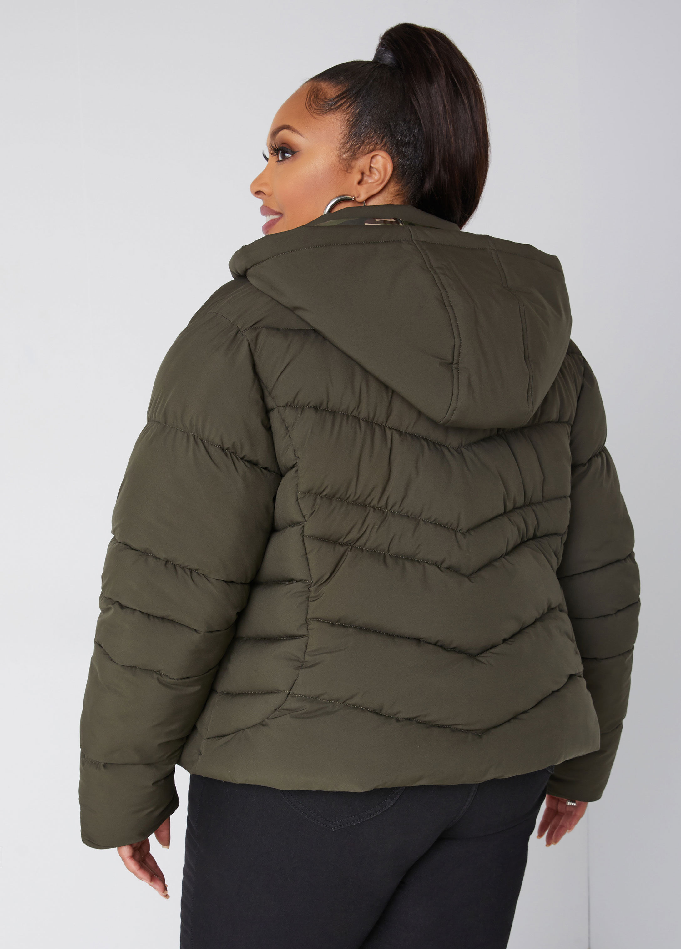 Plus Size Coat Plus Size Camo Puffer Coat Plus Size Hooded Coat