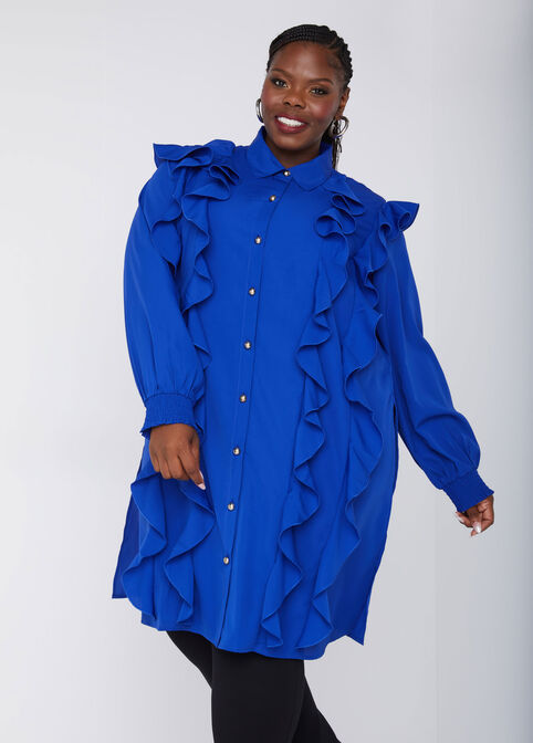 Ruffled Longline Shirt, Surf The Web image number 3