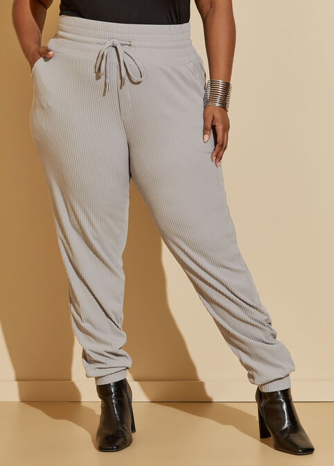 Ribbed Joggers, Alloy image number 3