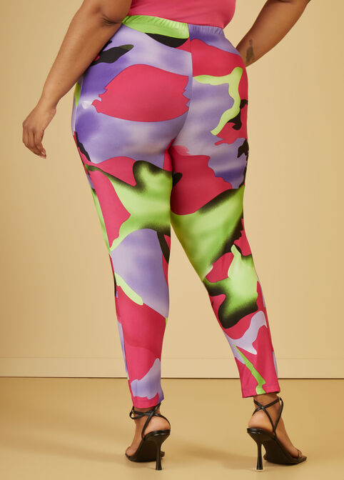 Mid Rise Printed Leggings, Multi image number 1