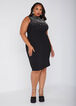 Faux Pearl Bodycon Dress, Black image number 3