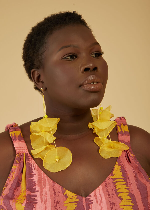 Oversized Petal Earrings, Maize image number 0