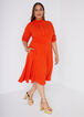 Cutout Tie Neck A Line Dress, Pureed Pumpkin image number 0