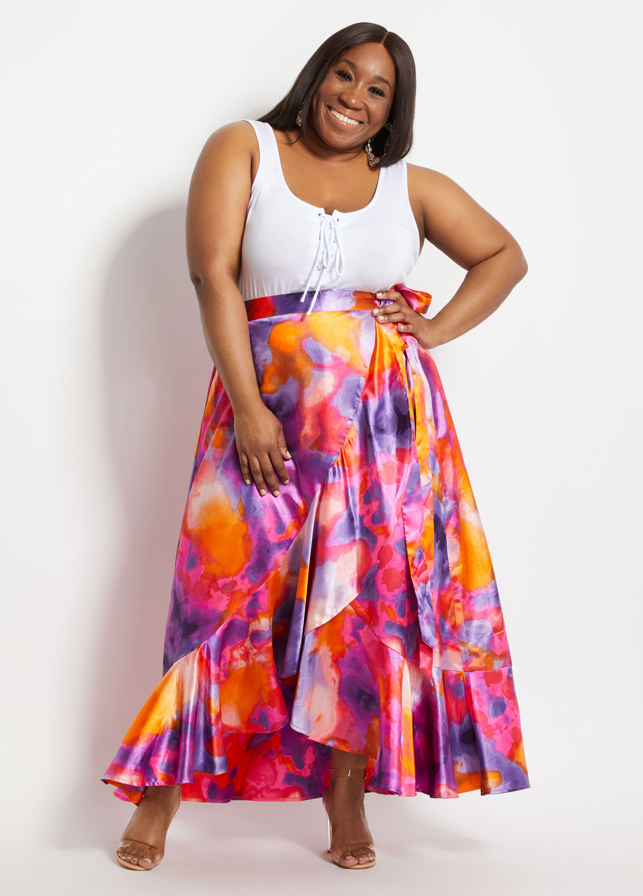 purple maxi skirt plus size