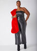 Strapless Faux Leather Jumpsuit, Black image number 6