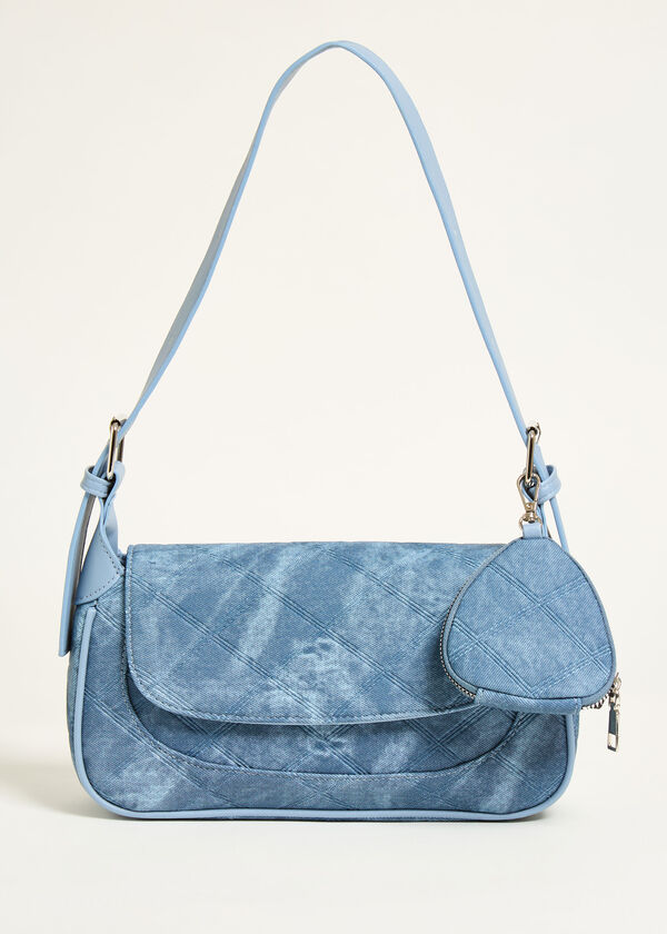 Denim Print Faux Leather Bag, Denim image number 1