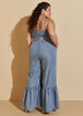 Belted Chambray Jumpsuit, Indigo image number 1