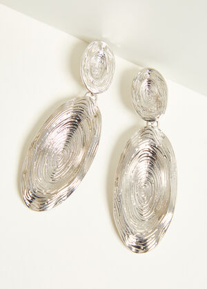 Textured Swirl Clip On Earrings, Silver image number 0