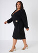 Medallion Faux Wrap Dress, Black image number 2