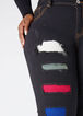 Cutout Ribbed Skinny Jeans, Black image number 3