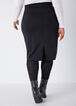 Faux Leather Paneled Pencil Skirt, Black image number 1