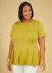 Pleated Peplum Top, Avocado image number 2