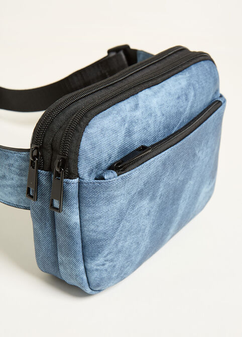 Denim Print Belt Bag, POWDER BLUE image number 2