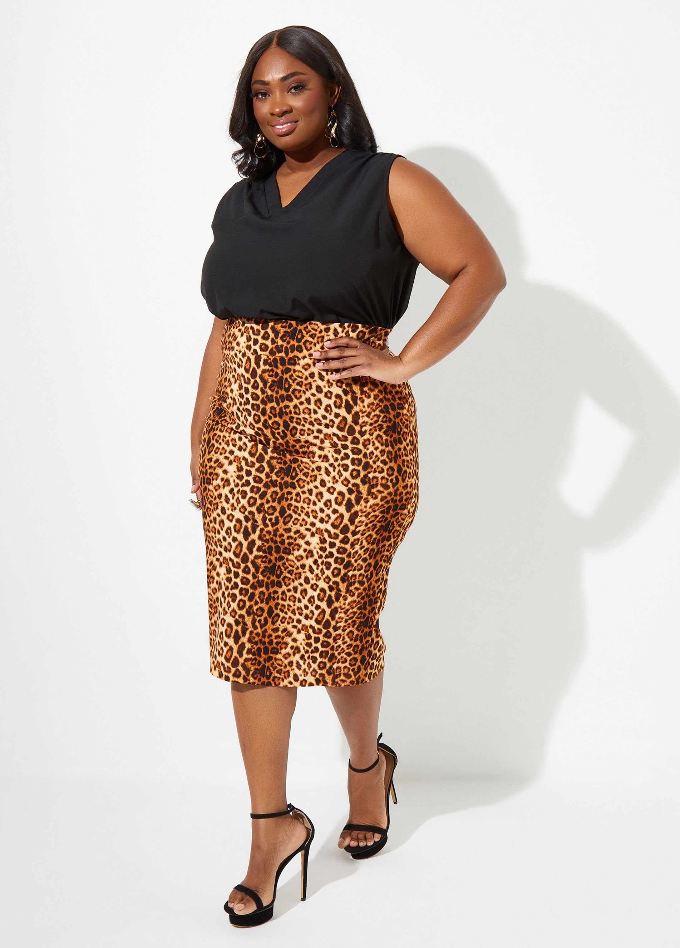 zebra print pencil skirt