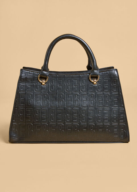 Bebe Christy Embossed Satchel, Black image number 1