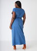 Off The Shoulder Denim Maxi Dress, Denim Blue image number 1