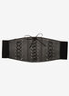 Lace Up Faux Leather Corset Waist Belt, Black image number 1