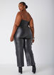 Strapless Faux Leather Jumpsuit, Black image number 1