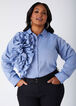 Ruffled Chambray Shirt, Blue image number 0