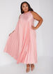 Accordion Pleated Satin Dress, Blush image number 2