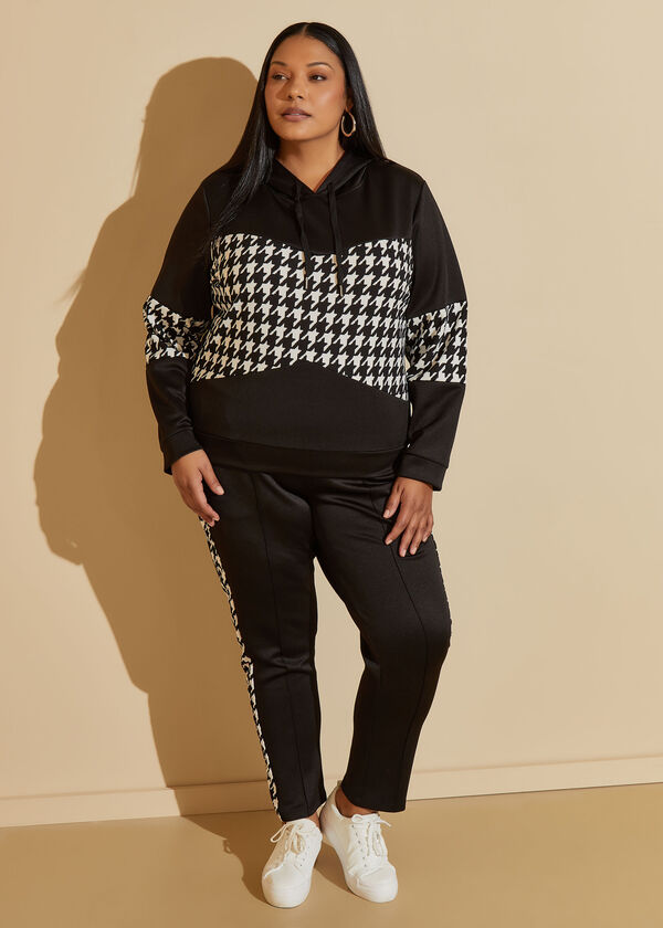 Plus Size Animal Print Paneled Track Jacket, Black, 18/20 - Ashley Stewart