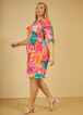 Ruched Leaf Print Shirtdress, Multi image number 3