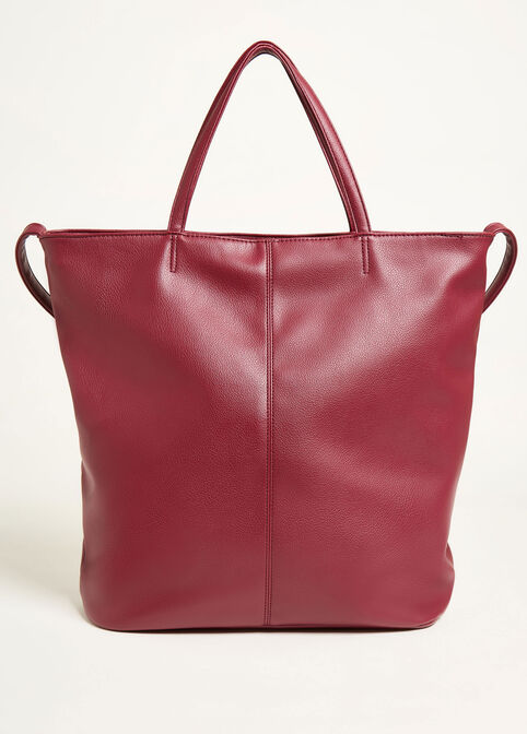 London Fog Laura Faux Leather Tote, Dark Red image number 1