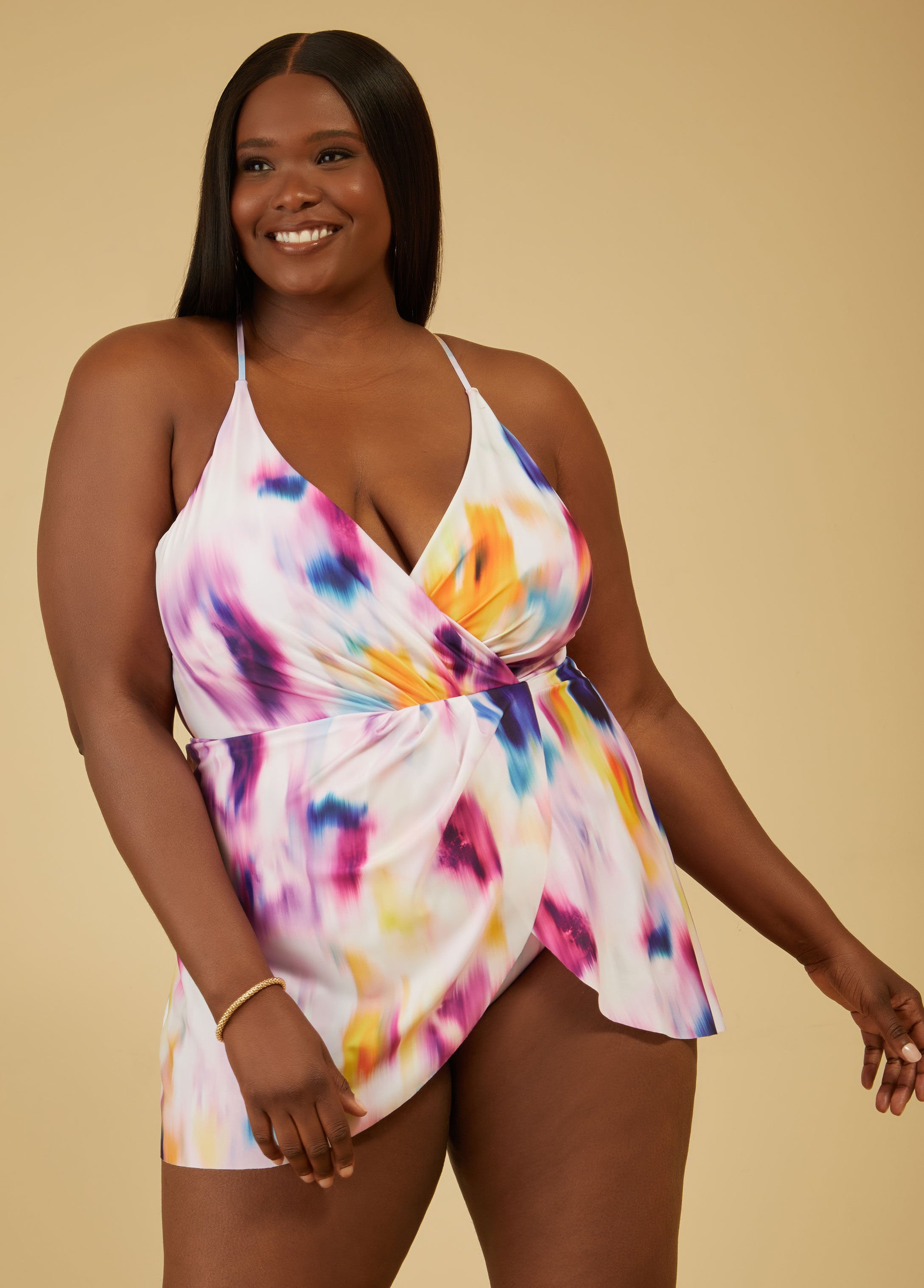 Nicole Miller Watercolor Swimdress