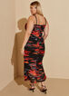 Printed Mesh Maxi Dress, Multi image number 1