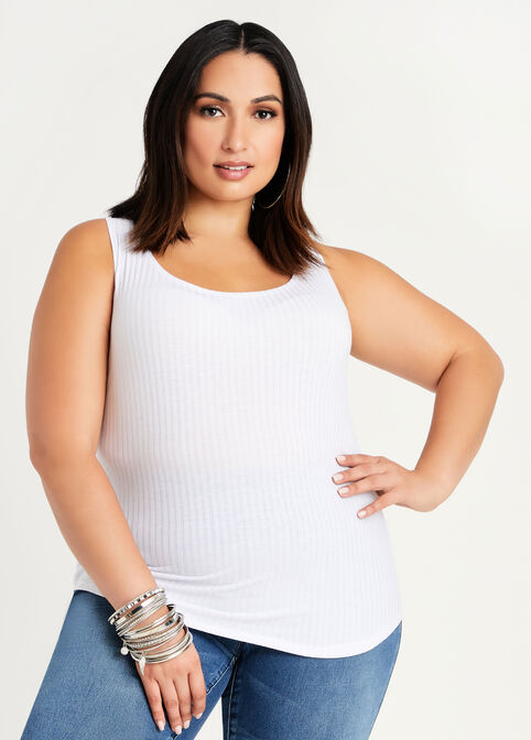 Plus Size Basic Ribbed Knit Scoop Neck Tank Top Comes in Many Colors