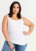 Ribbed Knit Scoop Neck Tank, White image number 0