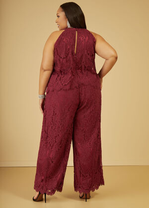 Corded Lace Straight Leg Jumpsuit, Fig image number 1