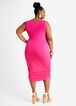 Ruched Jersey Bodycon Dress, Fuchsia image number 1