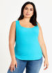 Ribbed Knit Scoop Neck Tank, BlueBird image number 0