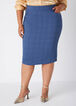 Plaid Twill Pencil Skirt, Blue image number 3