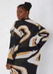 Distressed Marble Sweater, Black Combo image number 1