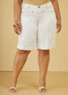 Denim Cuffed Bermuda Shorts, White image number 2