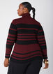 Striped Ribbed Turtleneck Sweater, Tawny Port image number 1