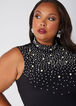 Faux Pearl Bodycon Dress, Black image number 2