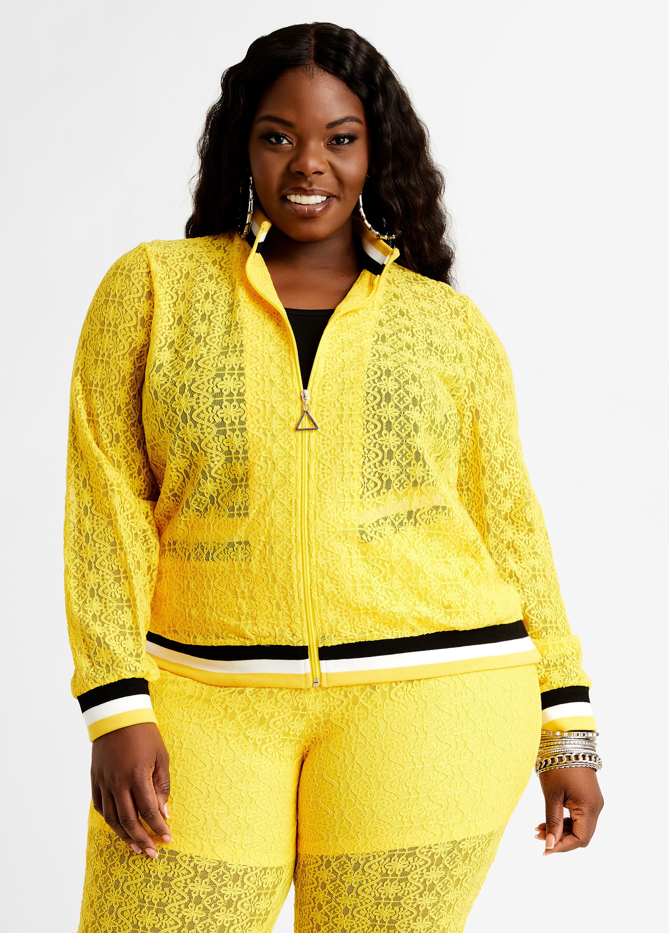 Plus size hotsell lace bomber jacket